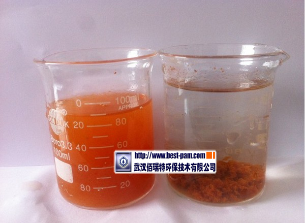 聚丙烯酰胺使用效果---染料废水絮凝沉降效果